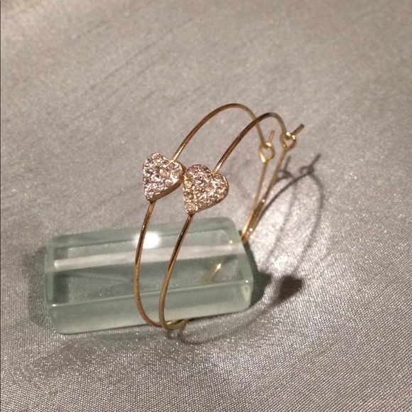 Hoop Heart Earrings - Picture 2 of 4